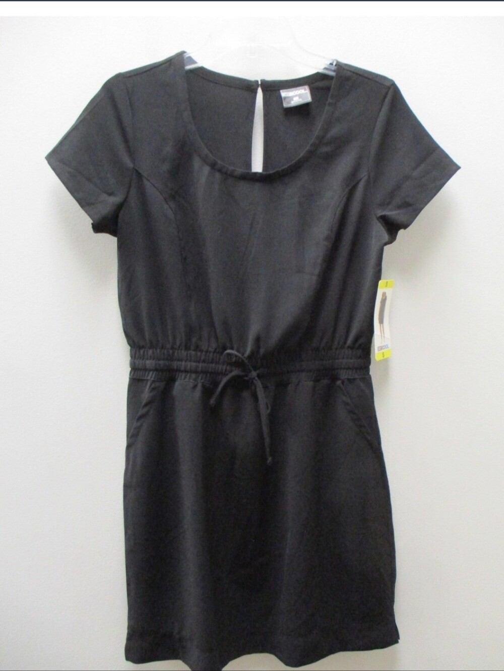 32 Degrees COOL Black Short Sleeve Drawstring Dress Women’s S NWT